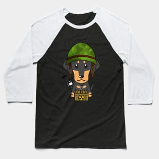 Cute dachshund is a military pet Baseball T-Shirt